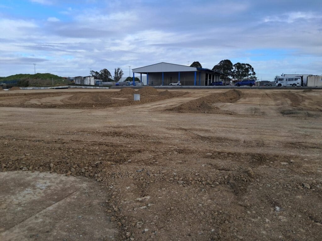commercial yard during earthworks