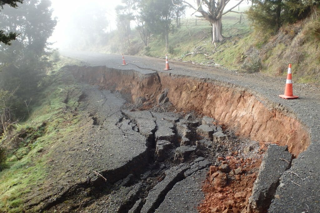 A section of road affected by a dropout