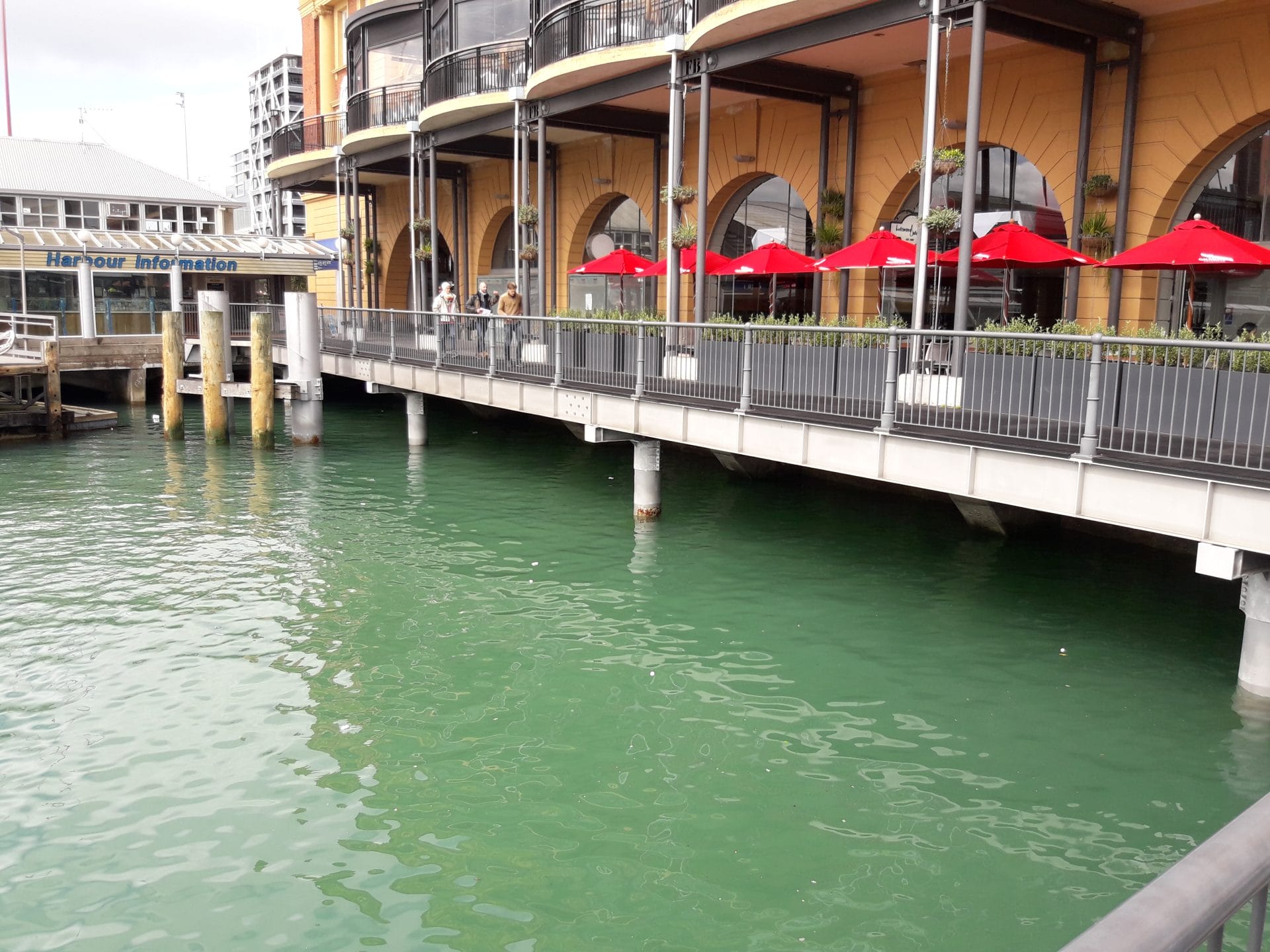 harbourside building above seawall